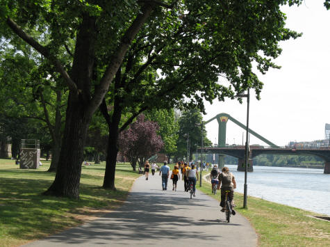 Riverfront Park in Frankfurt Germany
